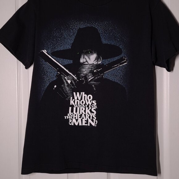 VINTAGE The Shadow KNOWS USED Shirt (Single Stitch, M, Comics, Radio) - Picture 6 of 8